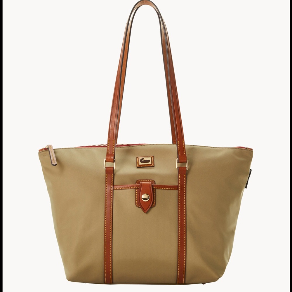 Wayfarer Large Zip Tote nylon  olive green  Doonkey and Bourke taupe